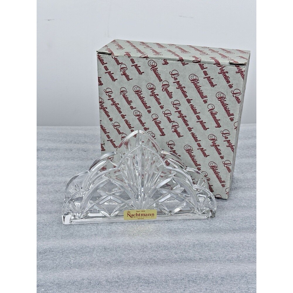 NACHTMANN CRYSTAL SERVIETTE NAPKIN HOLDER NEW  BOXED 3.5" x 6.5"